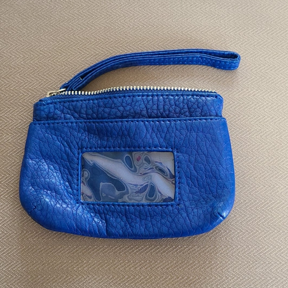 NWOT Blue Wallet Wristlet ID Holder Bag